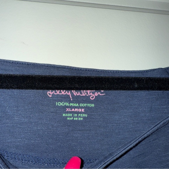 Lilly Pulitzer Navy Mini Dress pima cotton xl - Picture 4 of 5